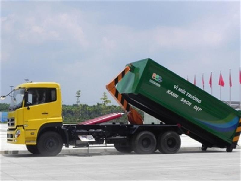 Xe chở rác thùng rời Dongfeng 20 khối thùng đóng trong nước